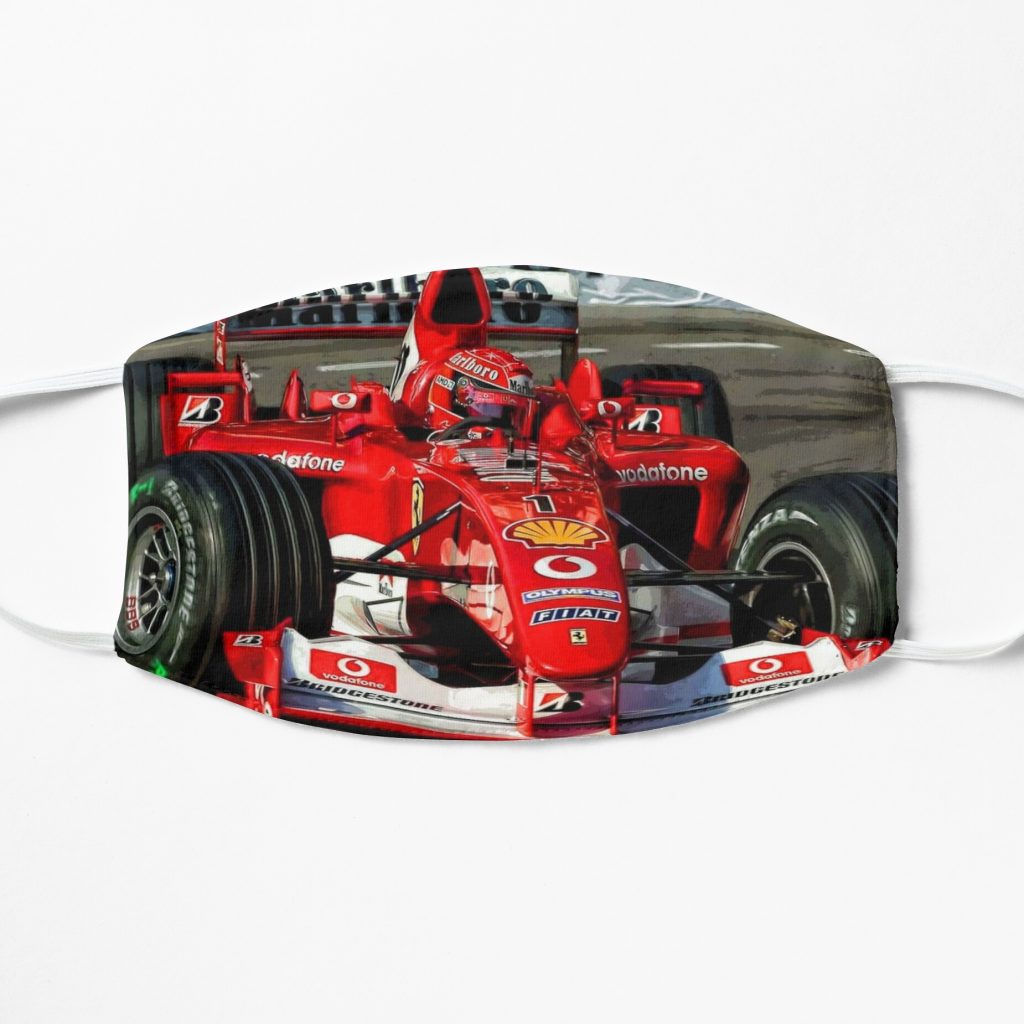 Michael Schumacher racing his 2006 F1 car Face Mask