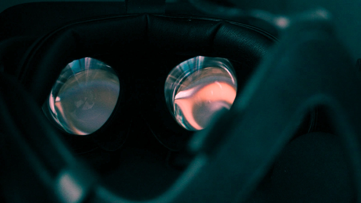 Virtual Reality Headset Lenses Close-Up Close-up of virtual reality headset lenses, the idea behind trapped-in-a-game isekai stories